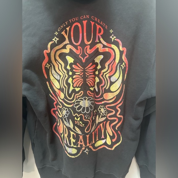 Hollister Graphic oversized Hoodie “Only You Can Create Your Reality”. XXS - Picture 3 of 6